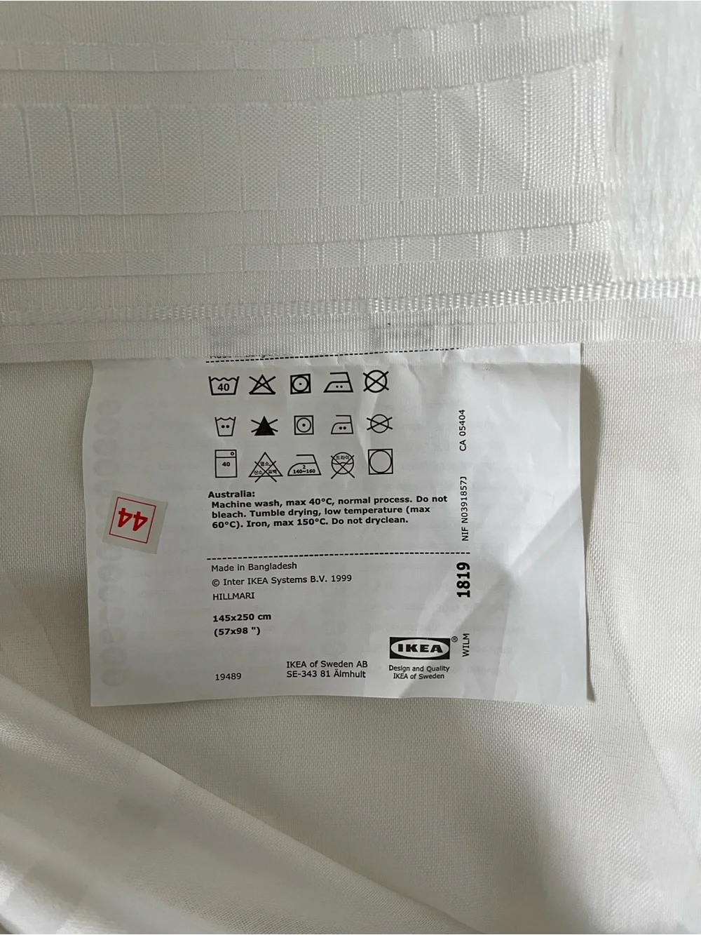 IKEA Semi-transparent White Sheer Curtain